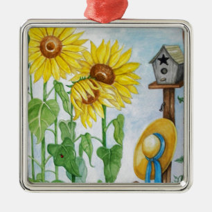Sunflower Garden Metal Ornament