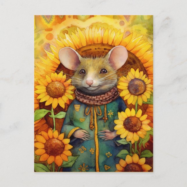 Sunflower Garden Mouse 1 of 17  Postcard (Front)