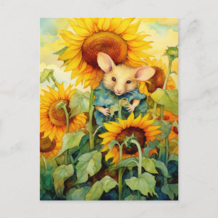 Sunflower Garden Mouse 2 of 17 Postcard