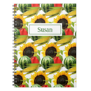 Sunflower Garden Personated Spiral Notebook
