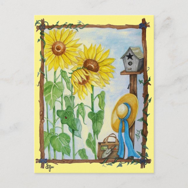 Sunflower Garden Postcard (Front)