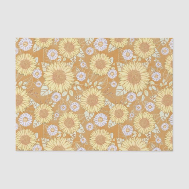 Sunflower Garden Rustic Country Tissue Paper (Front)