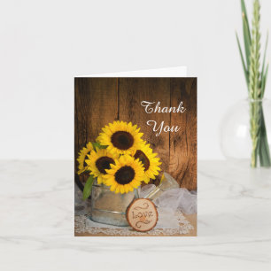 Sunflower Garden Watering Can Bridesmaid Thank You Card