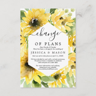 Sunflower Garden Wedding Postponed Announcement