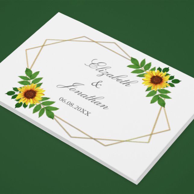 Sunflower Geometric Wedding Guest Book (Creator Uploaded)