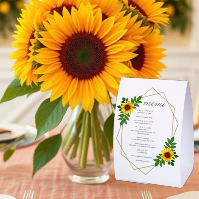 Sunflower Geometric Wedding Menu (Creator Uploaded)