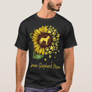 Sunflower German Shepherd Mum Dog Lover T-Shirt