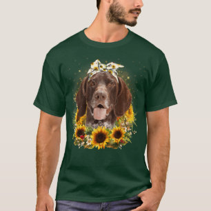 Sunflower German Shorthaired Pointer Dog Mothers D T-Shirt