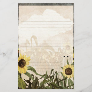 Sunflower Ghost - Lined Letter Writing Stationery