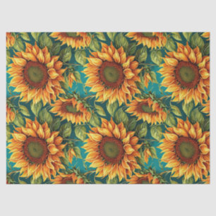Sunflower Giants with Teal Tissue Paper