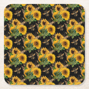 Sunflower Gifts A World Without A Wildflower Square Paper Coaster