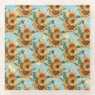 Sunflower Gifts   Bright As A Sunflower Glass Coaster