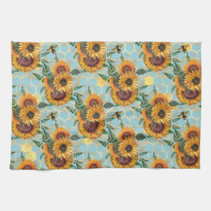 Sunflower Gifts Bright As A Sunflower Tea Towel