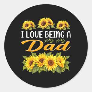 Sunflower Gifts For Dad Pregnancy Announcement App Classic Round Sticker