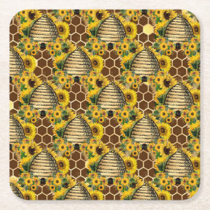 Sunflower Gifts Sunflower Of The Spring Burns Square Paper Coaster