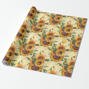Sunflower Gifts Sunflower Turn Surrounded Wrapping Paper