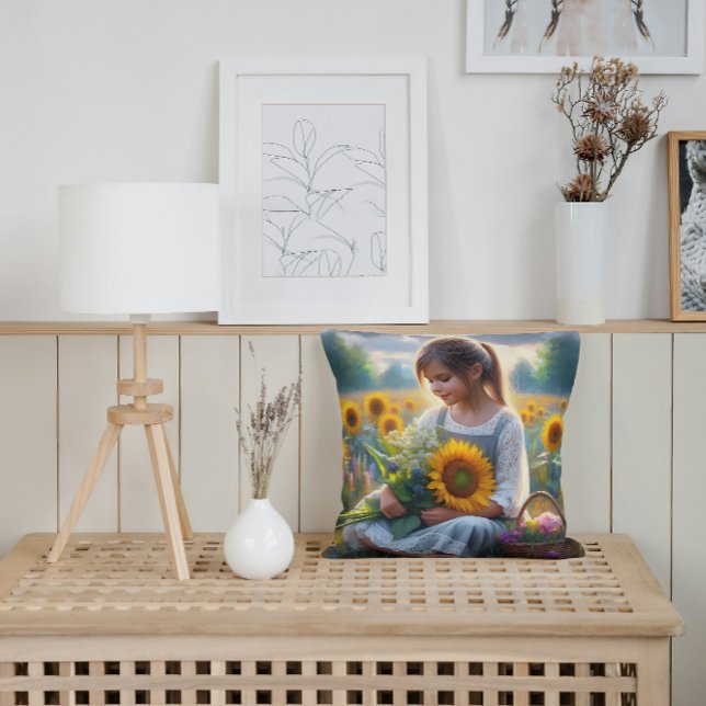 Sunflower Girl Cushion (Creator Uploaded)