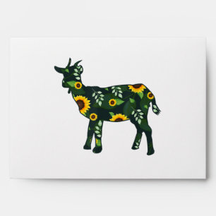 Sunflower Girl Floral Goat Kid Hawaiian Envelope