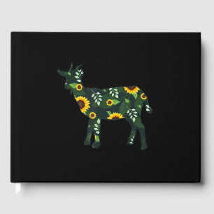 Sunflower Girl Floral Goat Kid Hawaiian Guest Book