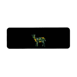 Sunflower Girl Floral Goat Kid Hawaiian Return Address Label