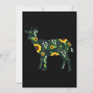 Sunflower Girl Floral Goat Kid Hawaiian Save The Date