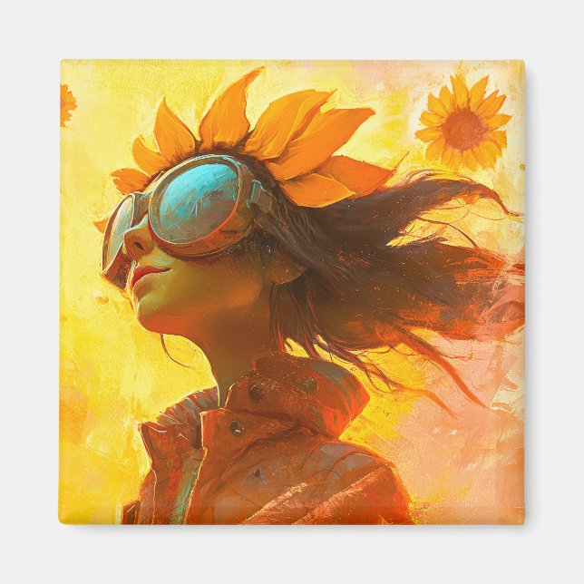 Sunflower Girl Magnet (Front)