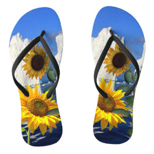 Sunflower Glacier Flip Flops
