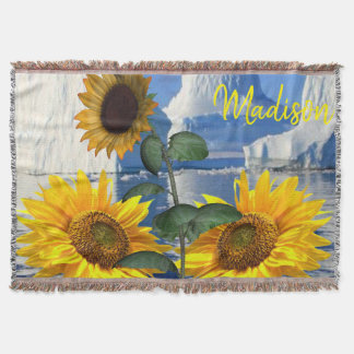 Sunflower Glacier Throw Blanket
