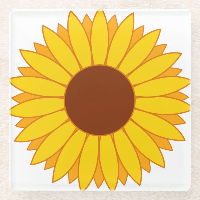Sunflower Glass Coaster (Front)