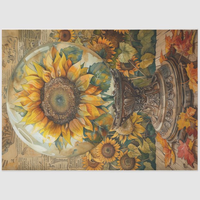 Sunflower Globe Tissue Paper (Front)