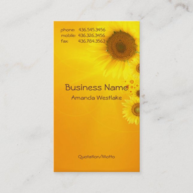 Sunflower Glow Business Card (Front)