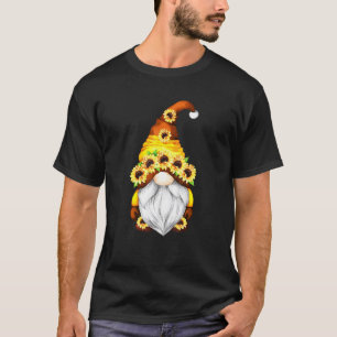 Sunflower Gnome For Gardener With Hippie Flower Co T-Shirt