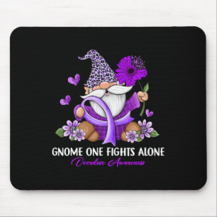 Sunflower Gnome One Fights Alone Overdose Awarenes Mouse Pad