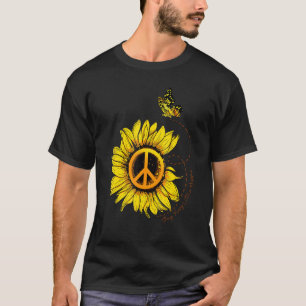 Sunflower Gnome With Bee Hippie Gnome For Flower G T-Shirt