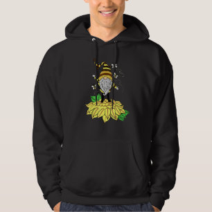 Sunflower Gnome With Bee  Hippie Gnome For Flower  Hoodie