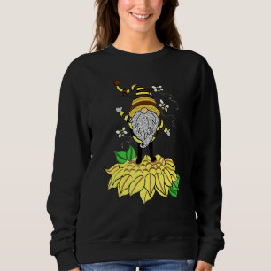 Sunflower Gnome With Bee  Hippie Gnome For Flower  Sweatshirt