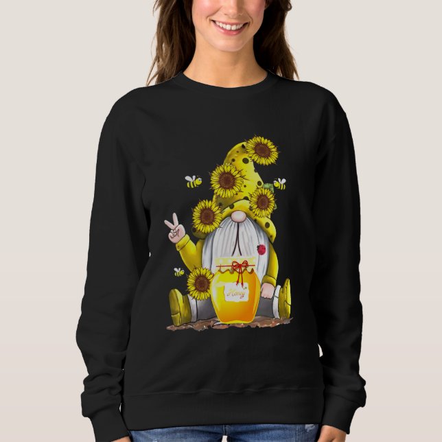 Sunflower Gnome with Yellow Bee Sweatshirt (Front)