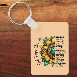 Sunflower God Says You Are Key Ring