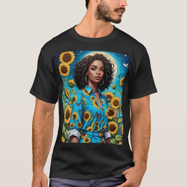 Sunflower Goddess Celestial Beauty Tee (Front)