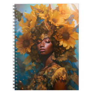 Sunflower Goddess Fantasy Art Notebook