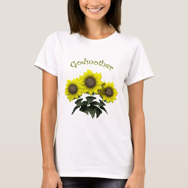 Sunflower Godmother Mothers Day Gifts T-Shirt (Front)