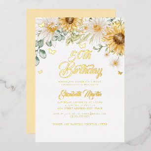 Sunflower Gold Butterfly 50th Birthday Party 