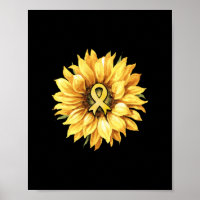 Sunflower Gold Ribbon Childhood Cancer Awareness