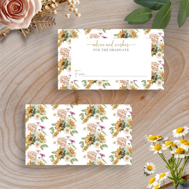 Sunflower Graduation Advice Enclosure Card (Sunflower Graduation Advice and Wishes Enclosure Card by Painted Paperie
)