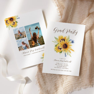 Sunflower Graduation Invitation, Photo Grad Invite