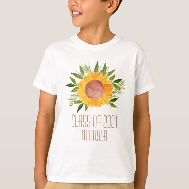 Sunflower graduation kid T-Shirt (Front)