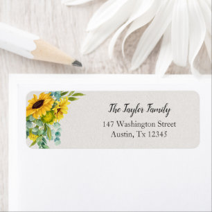 Sunflower Graduation Party Family Return Address Label