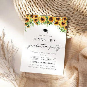 Sunflower Graduation Party Invitation