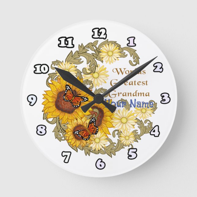 Sunflower Grandma clock  (Front)