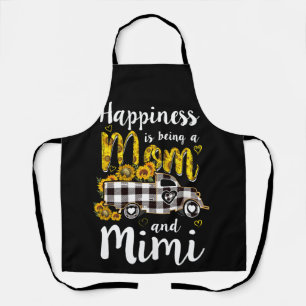 Sunflower Grandma Happiness is being Mum And Mimi Apron